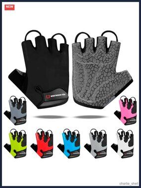 Cycling Gloves Half Finger Padded Anti-Slip Breathable Men Women